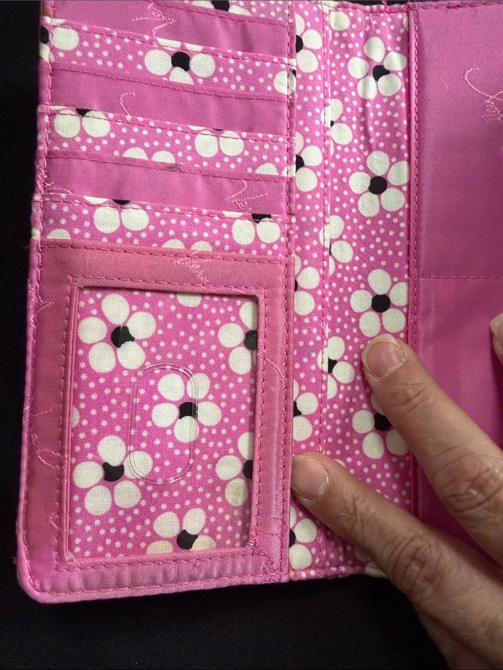 Vera Bradley Pink Green Floral Quilted Wallet - Picture 5 of 10